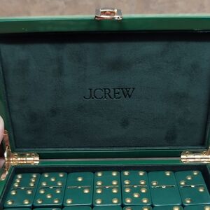 J.Crew Green Domino Set with Gold Accents Rare Hard To Find Set J Crew Exclusive